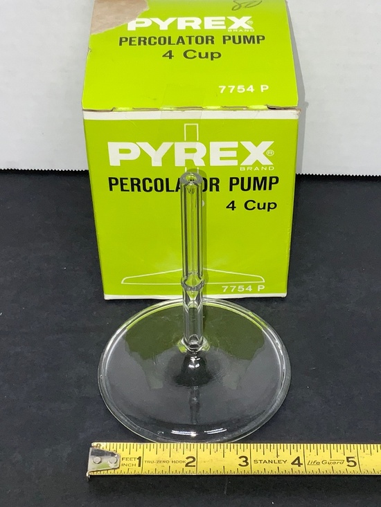 Pyrex NEW OLD STOCK Percolator Pump Range-top 4 Cup #7754 P Glass Corning Parts - Picture 3 of 5